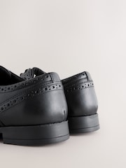Black Standard Fit Leather Oxford Brogue Shoes - Image 7 of 7