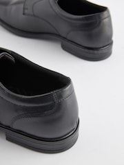 Black Standard Fit Leather Square Derby Shoes - Image 6 of 7