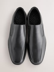 Black Standard Fit Leather Panel Slip On Shoes - Image 3 of 6