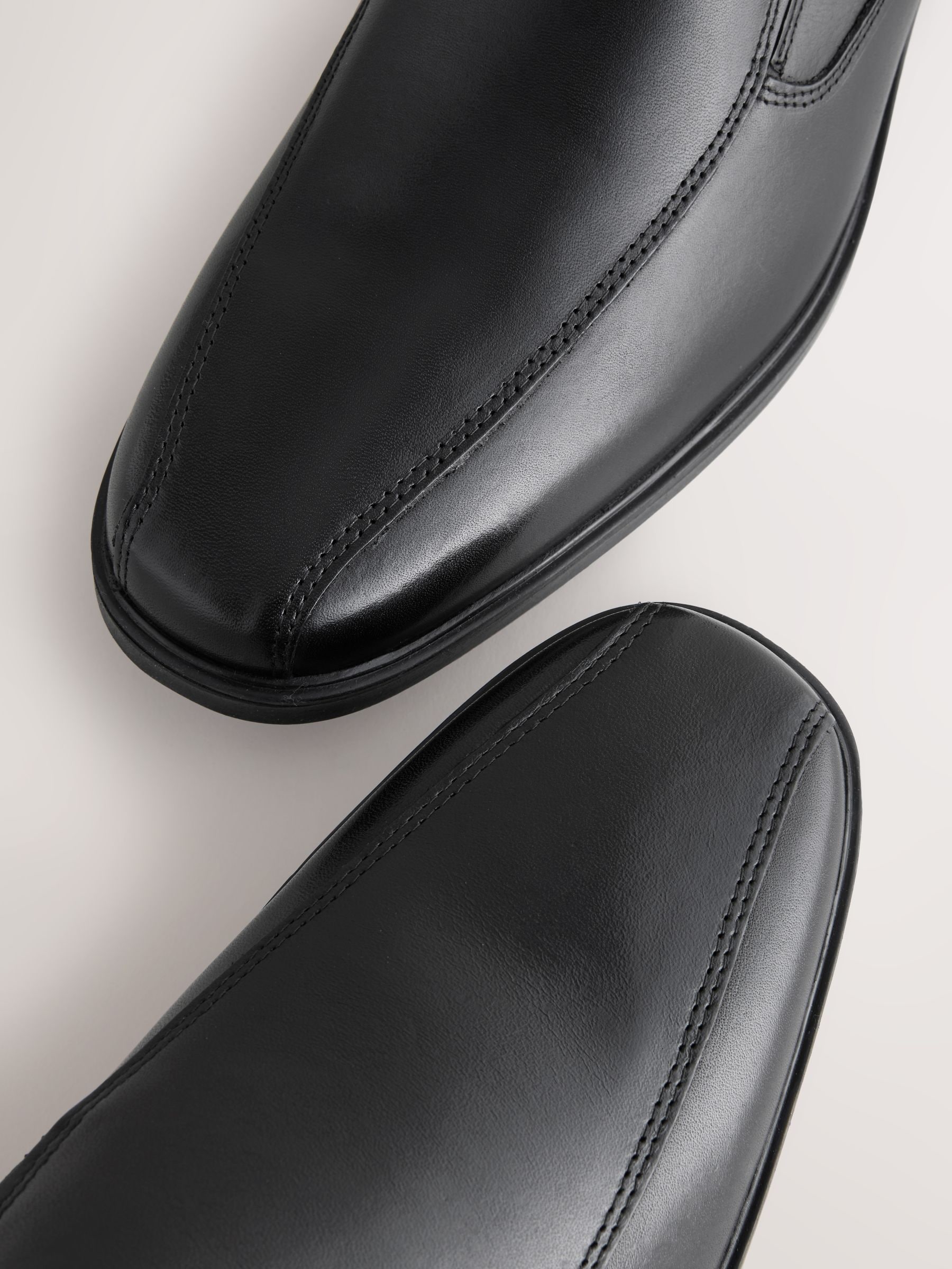Buy Black Standard Fit Leather Panel Slip On Shoes from Next