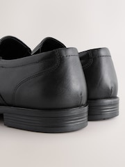 Black Standard Fit Leather Panel Slip On Shoes - Image 6 of 6