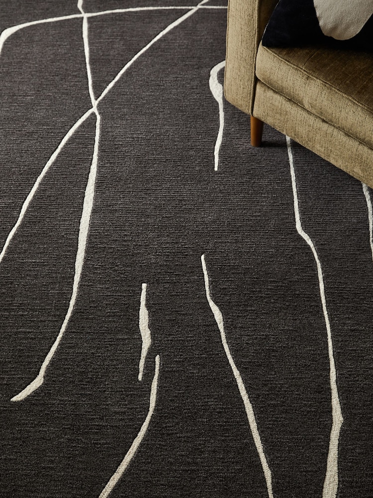 Monochrome Felix Abstract Lines Rug - Image 2 of 6