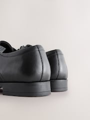 Черный - Стандартный крой - Кожаные однотонные туфли дерби - Изображение 7 из 7