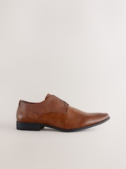 Tan Brown Standard Fit Derby Lace-Up Shoes - Image 2 of 7