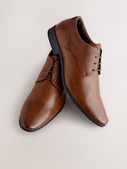 Tan Brown Standard Fit Derby Lace-Up Shoes - Image 3 of 7