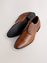 Tan Brown Standard Fit Derby Lace-Up Shoes - Image 4 of 7