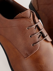 Tan Brown Standard Fit Derby Lace-Up Shoes - Image 6 of 7