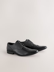 Black Standard Fit Brogue Shoes - Image 1 of 7
