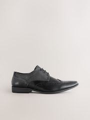 Black Standard Fit Brogue Shoes - Image 2 of 7