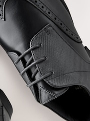 Black Standard Fit Brogue Shoes - Image 6 of 7
