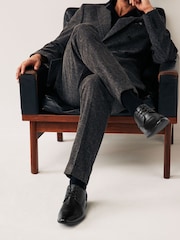 Black Standard Fit Derby Lace-Up Shoes - Image 1 of 7
