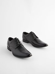 Black Standard Fit Derby Lace-Up Shoes - Image 2 of 7