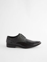 Black Standard Fit Derby Lace-Up Shoes - Image 3 of 7