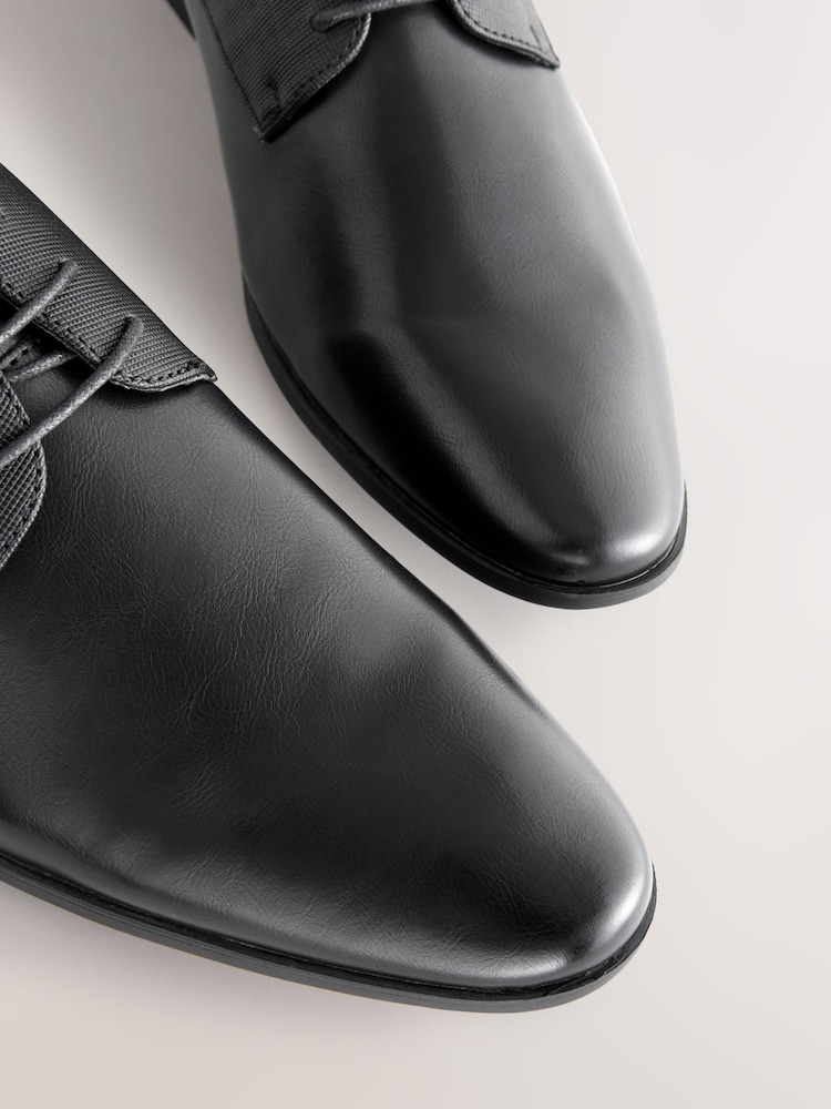 Black Standard Fit Derby Lace-Up Shoes - Image 4 of 6