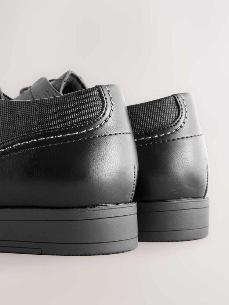 Black Standard Fit Derby Lace-Up Shoes - Image 6 of 6