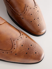 Tan Brown Standard Fit Brogue Shoes - Image 5 of 7