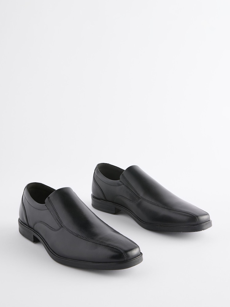 Negro - Corte ancho - Zapatos sin cierres con paneles de cuero - Imagen 2 de 6
