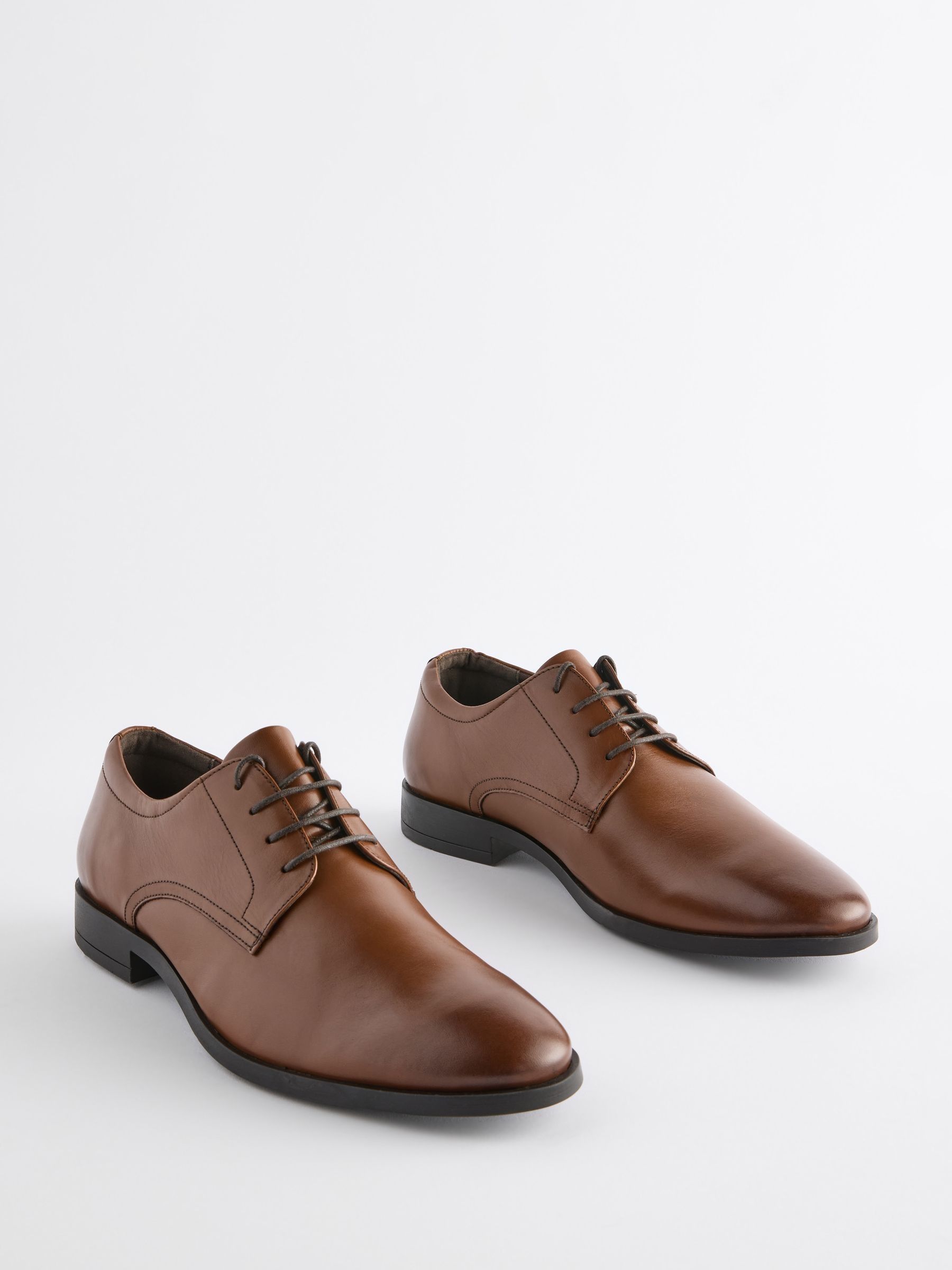 Buy Tan Brown Wide Fit Leather Plain Derby Shoes from the Next UK online shop