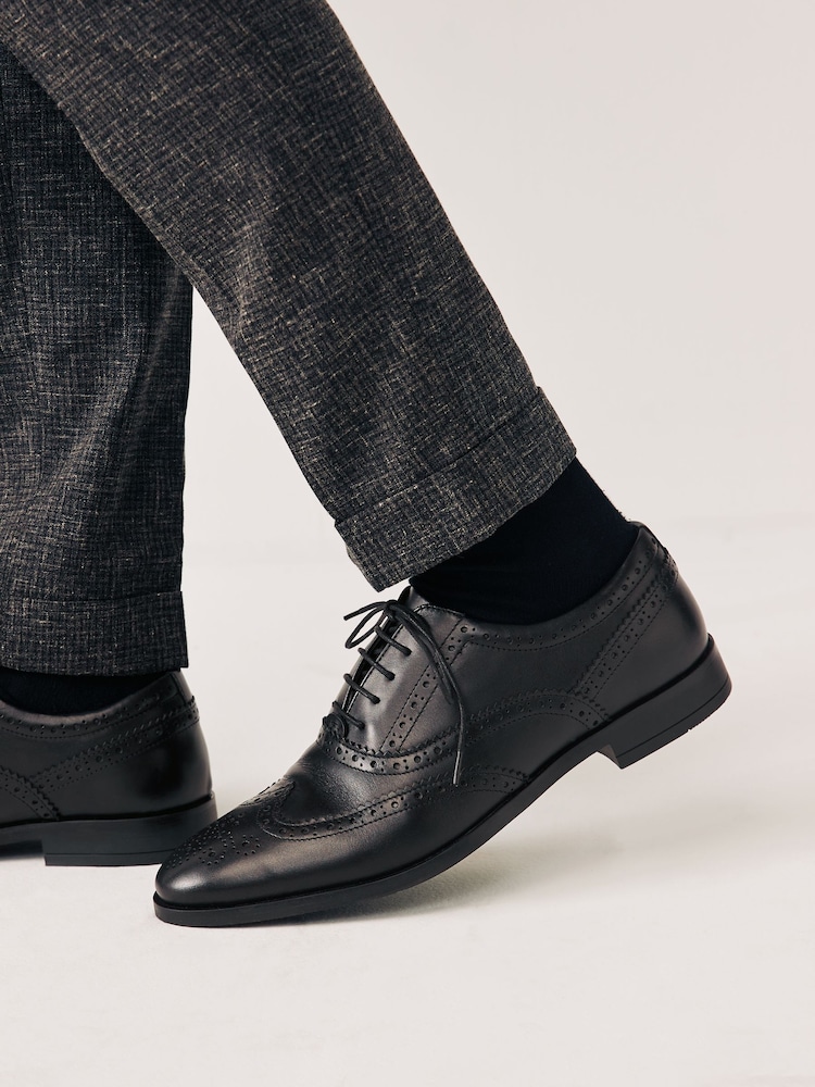 Negro - Corte ancho - Zapatos oxford de cuero - Imagen 1 de 4