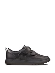 Clarks Black Multi Fit Leather Scape Flare Kids Shoes - Image 1 of 7