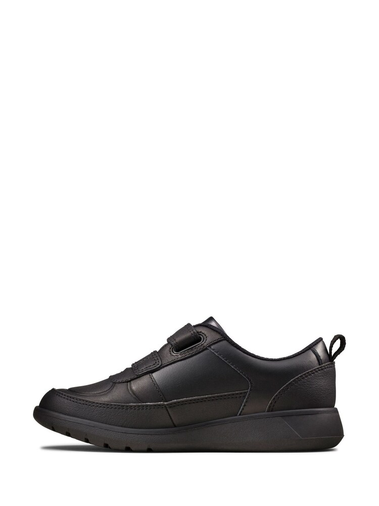 Clarks Black Multi Fit Leather Scape Flare Kids Shoes - Image 2 of 7