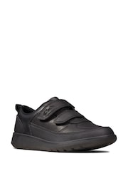 Clarks Black Multi Fit Leather Scape Flare Kids Shoes - Image 3 of 7