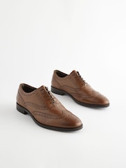 Marrón tostado - Corte ancho - Zapatos oxford de cuero - Imagen 1 de 7
