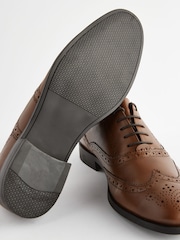 Marrón tostado - Corte ancho - Zapatos oxford de cuero - Imagen 6 de 7
