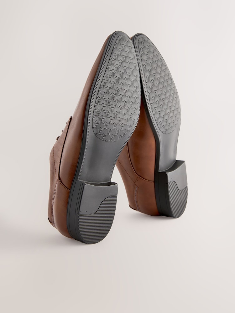 Tan Brown Wide Fit Derby Lace-Up Shoes - Image 7 of 7