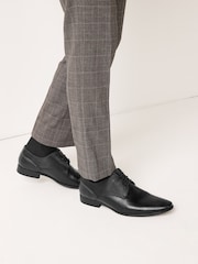 Black Wide Fit Derby Lace-Up Shoes - Image 1 of 7