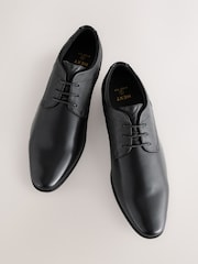 Black Wide Fit Derby Lace-Up Shoes - Image 3 of 7
