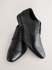 Black Wide Fit Derby Lace-Up Shoes - Image 4 of 7