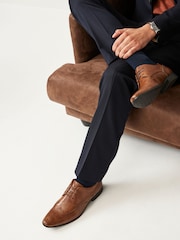 Tan Brown Wide Fit Brogue Shoes - Image 1 of 7
