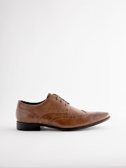 Tan Brown Wide Fit Brogue Shoes - Image 3 of 7