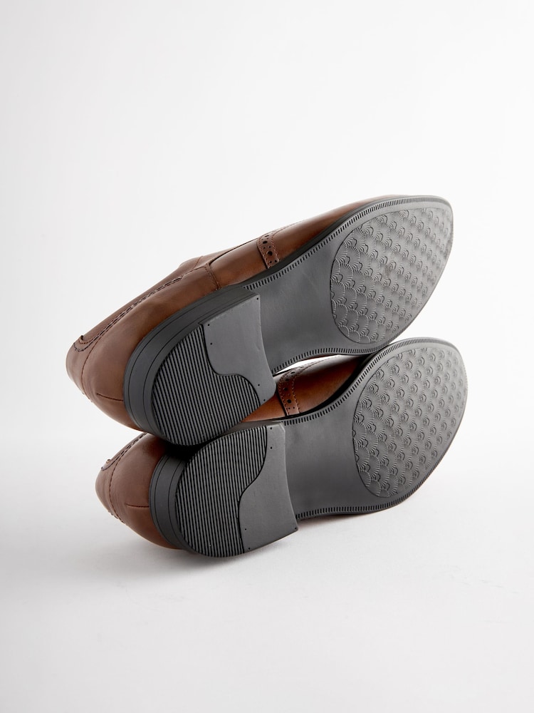 Tan Brown Wide Fit Brogue Shoes - Image 7 of 7