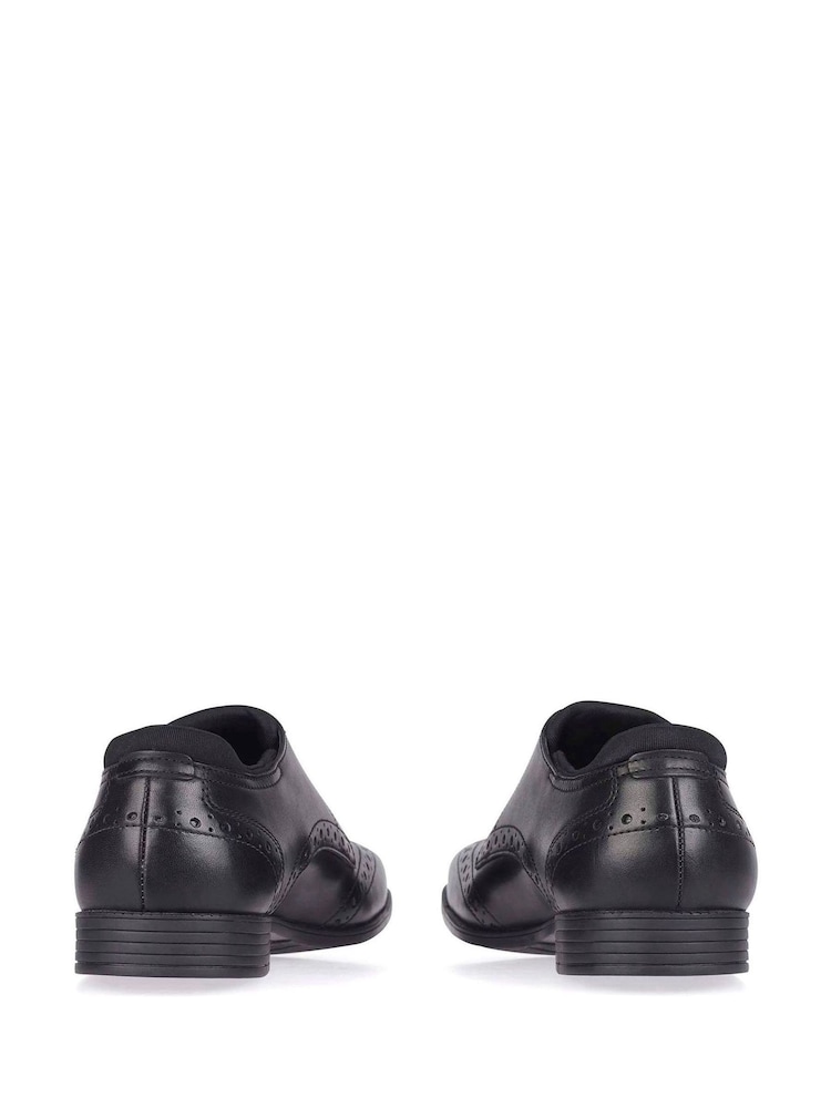 Start-Rite Tailor Black Lace Up Leather Brogue School Shoes - Image 4 of 8