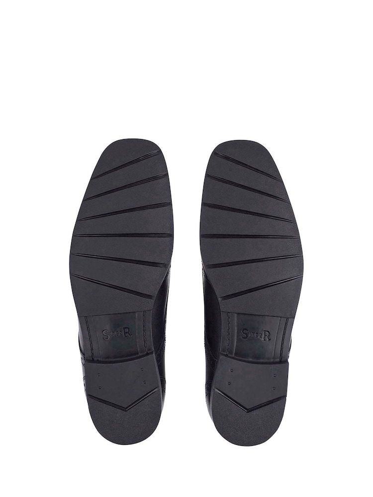 Start-Rite Tailor Black Lace Up Leather Brogue School Shoes - Image 6 of 8