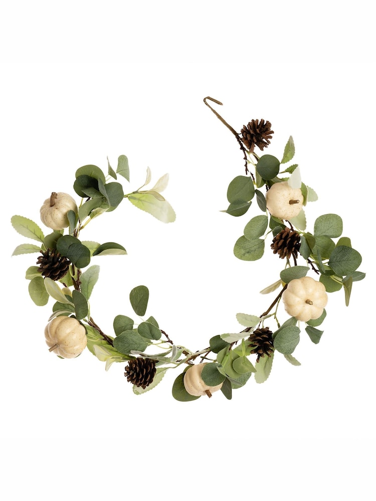Scottish Everlastings Ltd Green Artificial Pumpkin/Eucalyptus Garland - Image 2 of 3 Scottish Everlastings Ltd Green Artificial Pumpkin/Eucalyptus Garland - Image 2 of 3