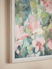 Green Pink Abstract Floral Framed Wall Art - Image 3 of 5