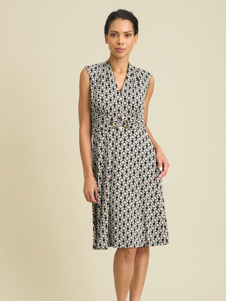 Gina Bacconi Black Tabby Jersey Dress - Image 1 of 5