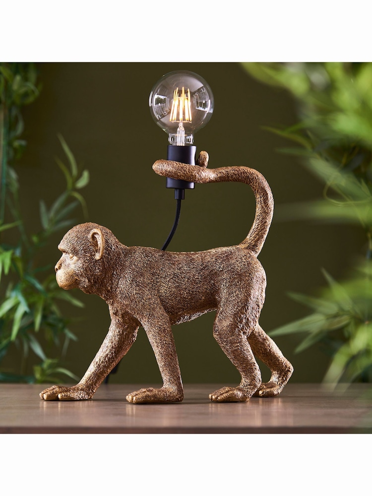 Gallery Home Gold Capuchin Monkey Table Lamp - Image 2 of 5