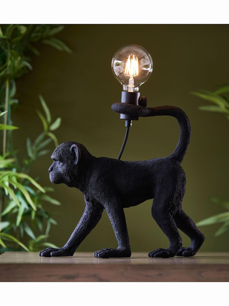Gallery Home Black Capuchin Monkey Table Lamp - Image 2 of 5