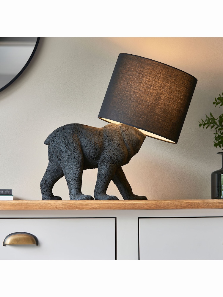 Gallery Home Boris Bear Black Table Lamp - Image 1 of 4