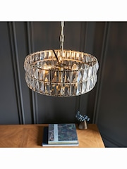 Gallery Home Tilly Bright Nickel 3 Bulb Pendant Ceiling Light - Image 1 of 4
