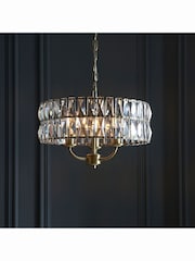 Gallery Home Tilly Bright Nickel 3 Bulb Pendant Ceiling Light - Image 2 of 4