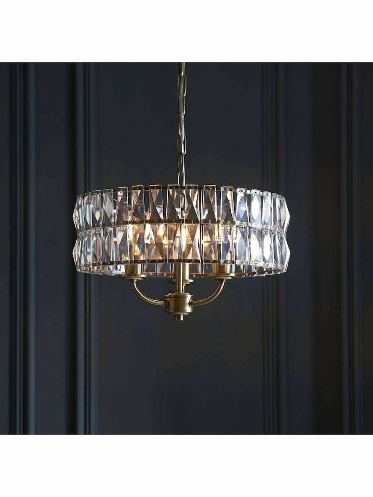 Gallery Home Tilly Bright Nickel 3 Bulb Pendant Ceiling Light - Image 2 of 4
