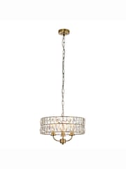 Gallery Home Tilly Bright Nickel 3 Bulb Pendant Ceiling Light - Image 4 of 4