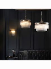 Gallery Home Antique Brass Marston 3 Bulb Pendant Ceiling Light - Image 4 of 5