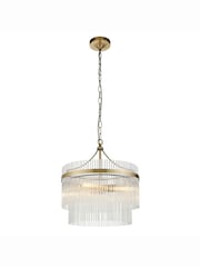 Gallery Home Antique Brass Marston 3 Bulb Pendant Ceiling Light - Image 5 of 5