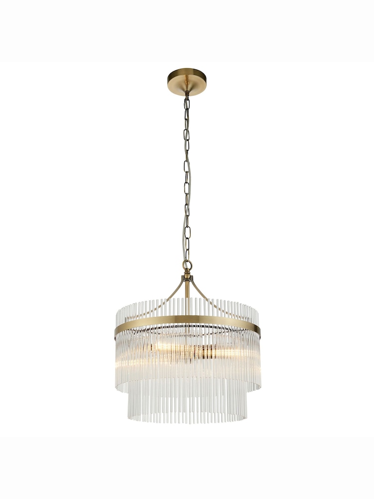 Gallery Home Antique Brass Marston 3 Bulb Pendant Ceiling Light - Image 5 of 5 Gallery Home Antique Brass Marston 3 Bulb Pendant Ceiling Light - Image 5 of 5